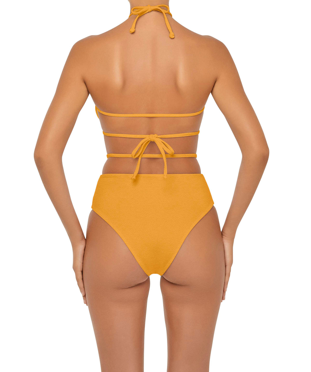 BSWS-B93 High Waisted Strap Cutout Bikini Bottom
