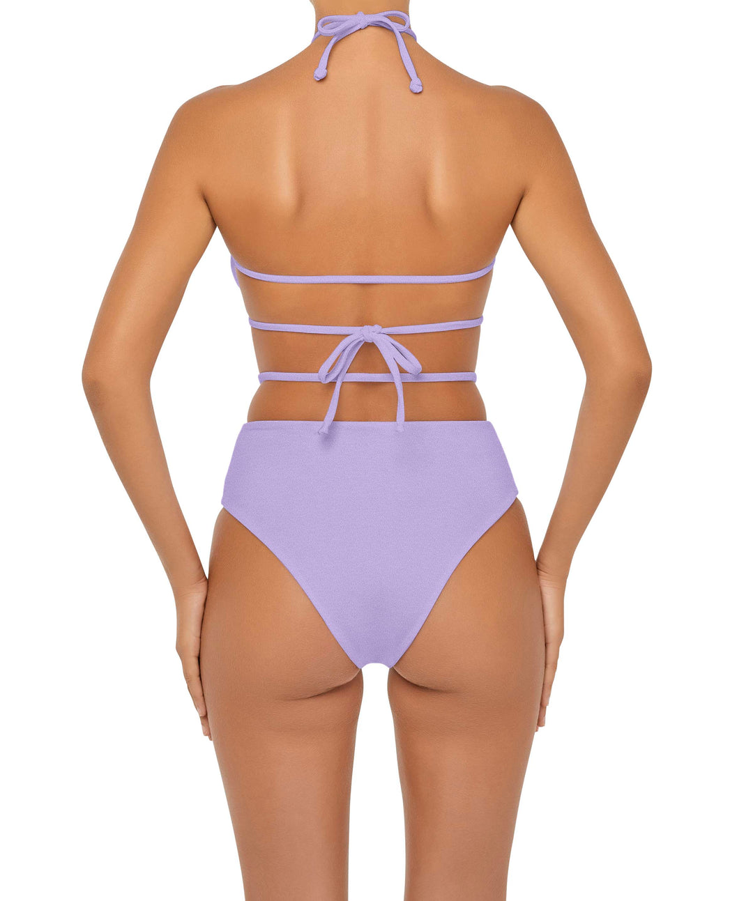 BSWS-B93 High Waisted Strap Cutout Bikini Bottom