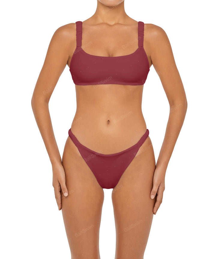 BSWS-T94 Gathered Strap Camisole Bikini Top