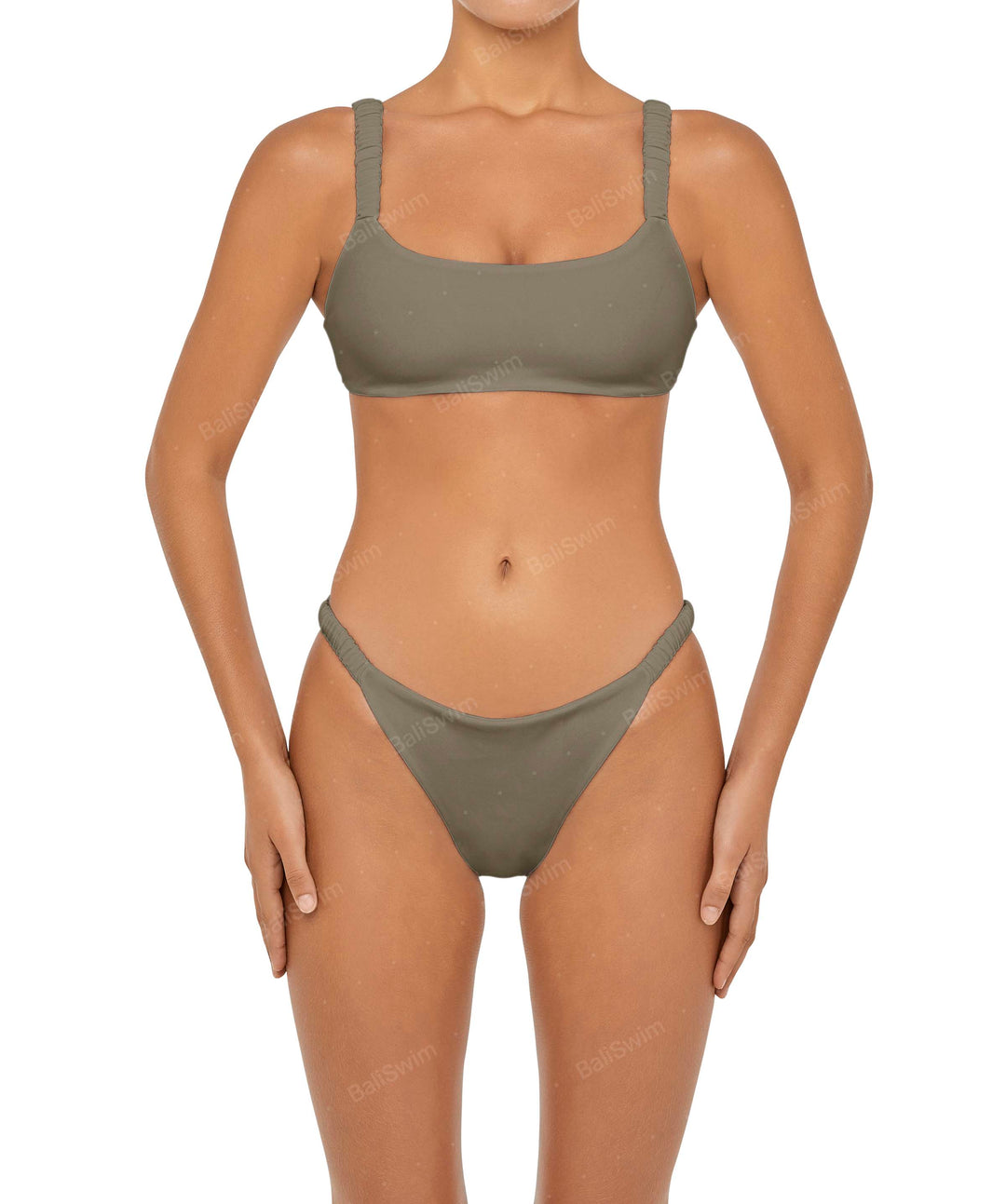 BSWS-T94 Gathered Strap Camisole Bikini Top