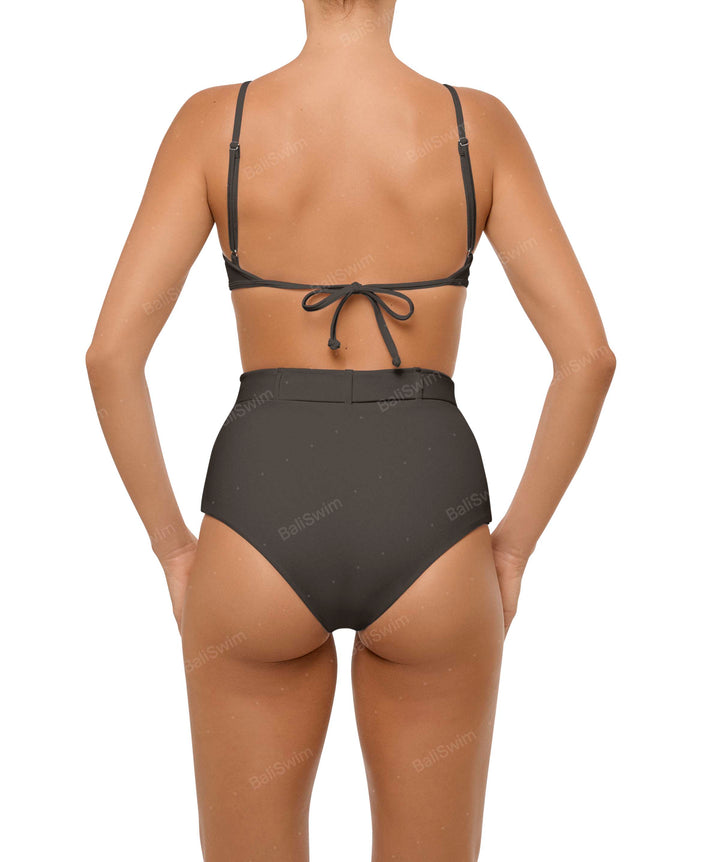 BSWS-B98 Belted High Rise Bikini Bottom