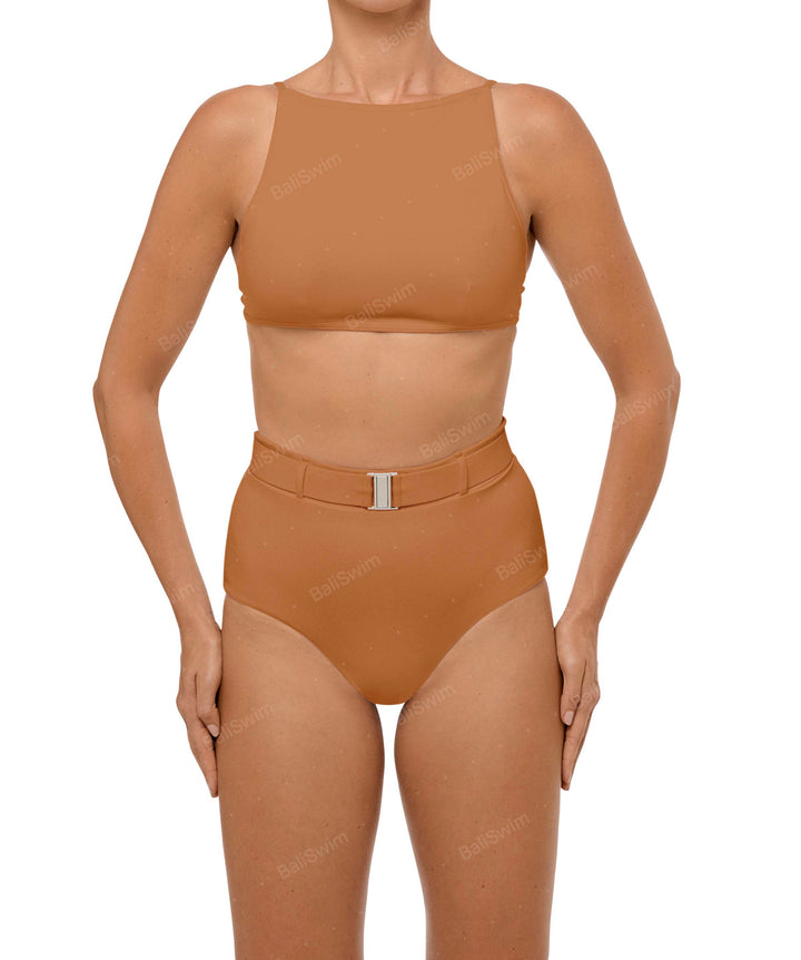 BSWS-B98 Belted High Rise Bikini Bottom