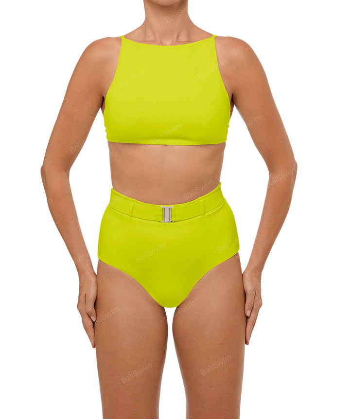 BSWS-B98 Belted High Rise Bikini Bottom