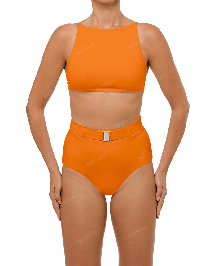 BSWS-B98 Belted High Rise Bikini Bottom
