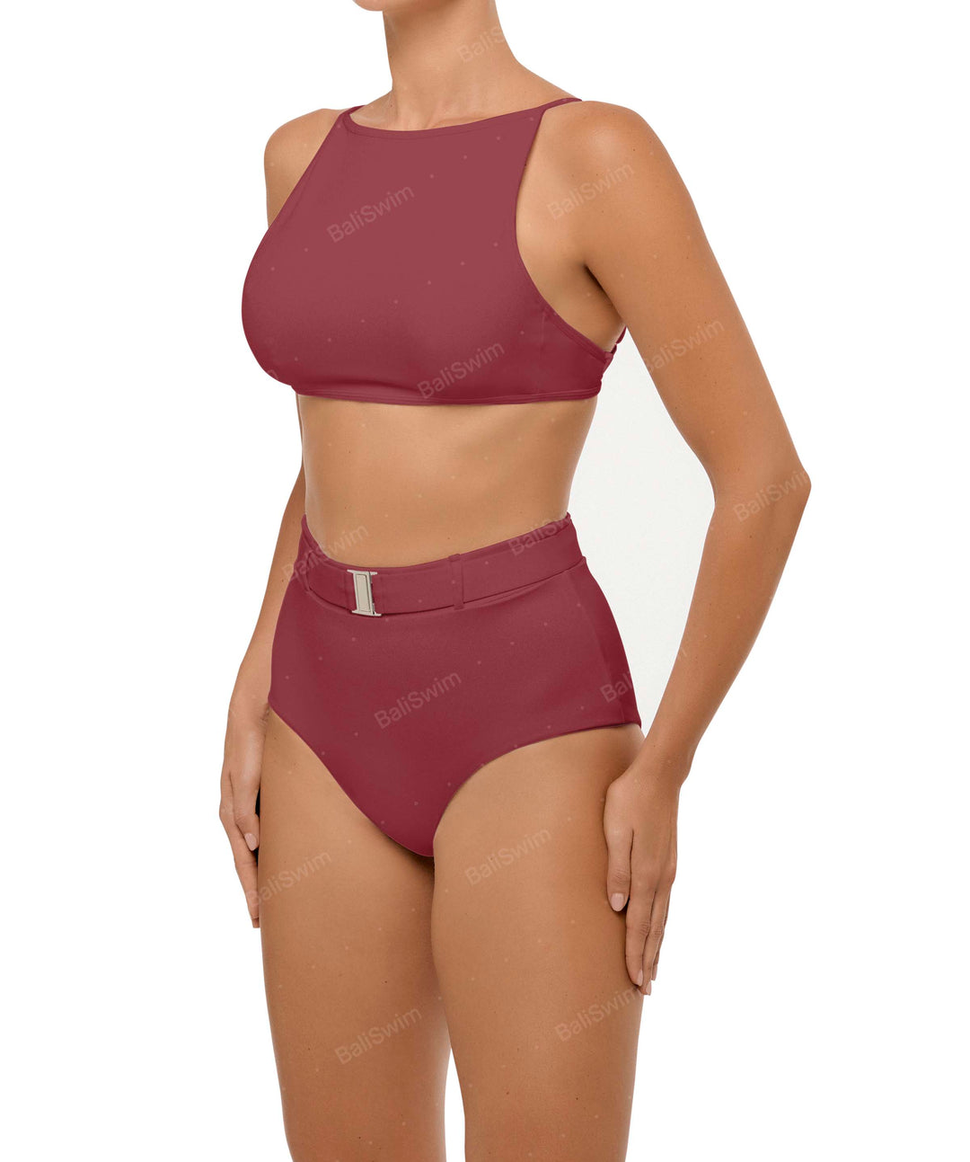 BSWS-B98 Belted High Rise Bikini Bottom