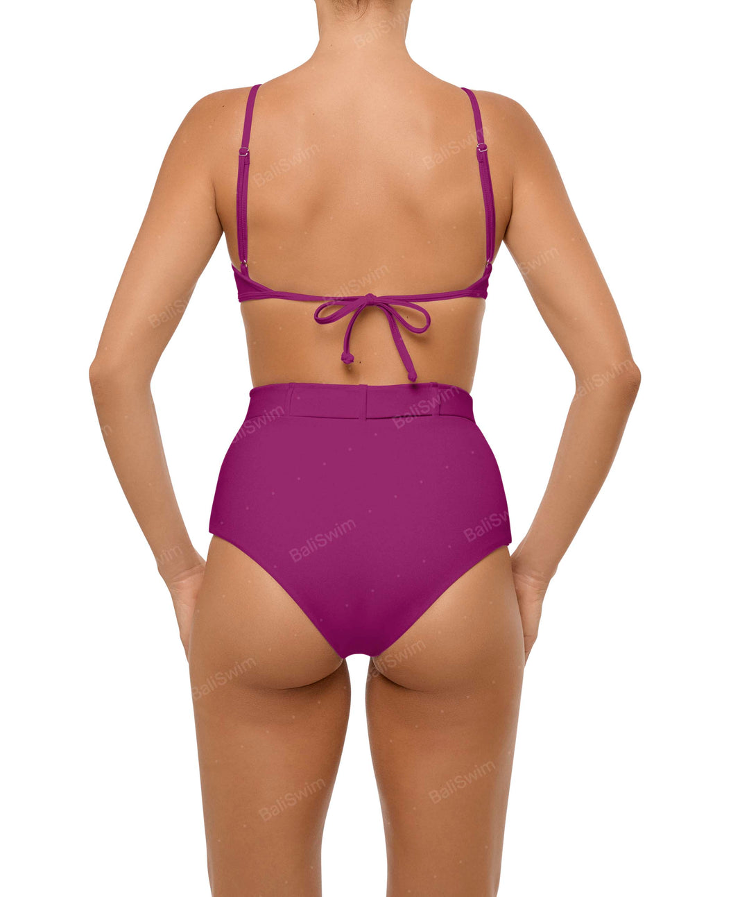 BSWS-B98 Belted High Rise Bikini Bottom