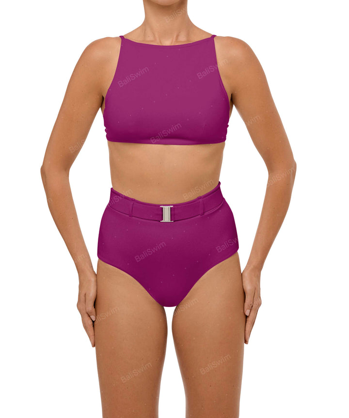 BSWS-B98 Belted High Rise Bikini Bottom