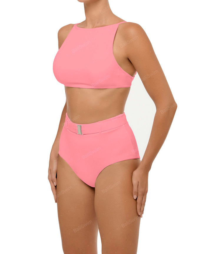 BSWS-B98 Belted High Rise Bikini Bottom