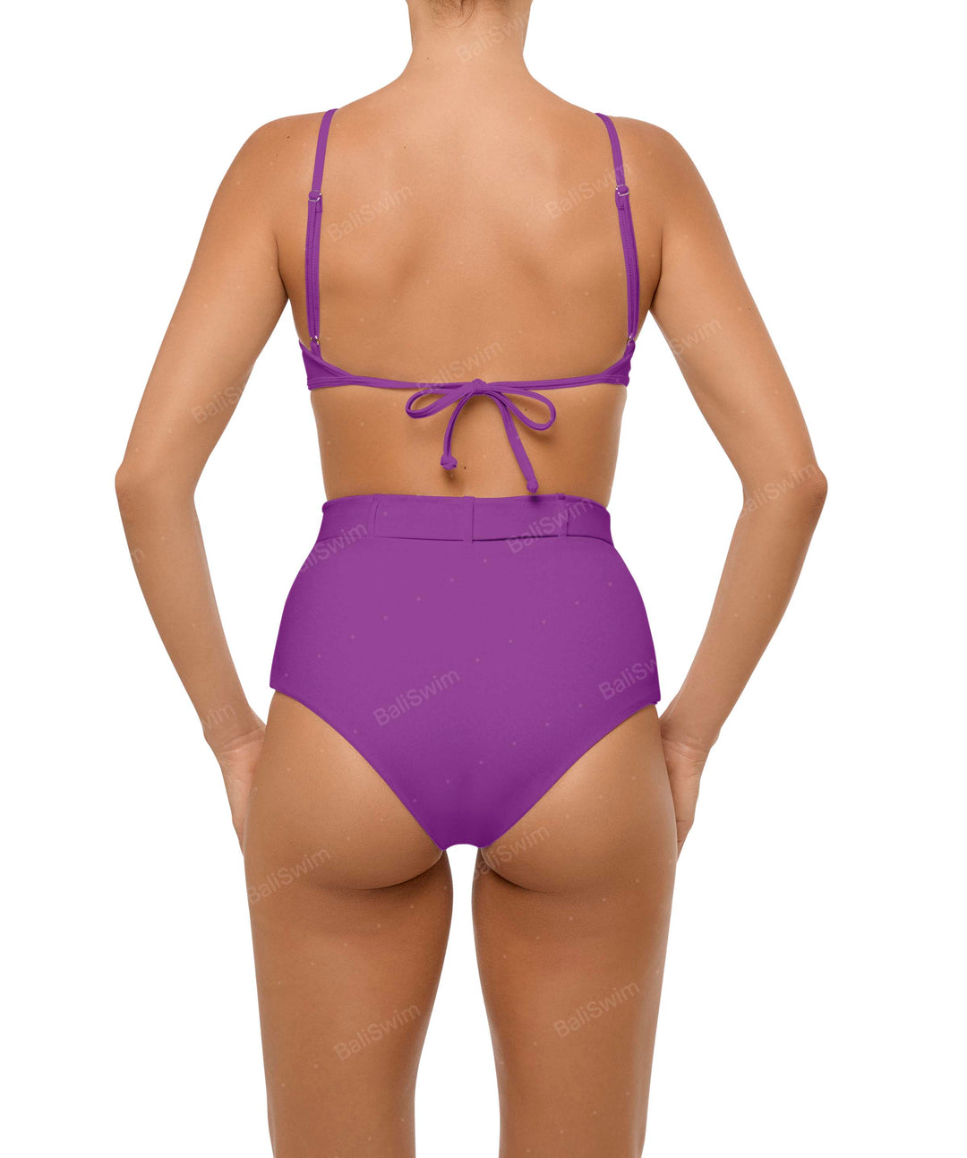 BSWS-B98 Belted High Rise Bikini Bottom