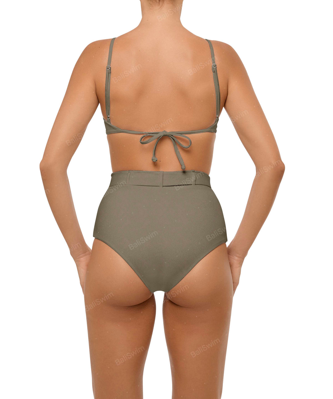 BSWS-B98 Belted High Rise Bikini Bottom