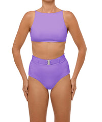 BSWS-B98 Belted High Rise Bikini Bottom