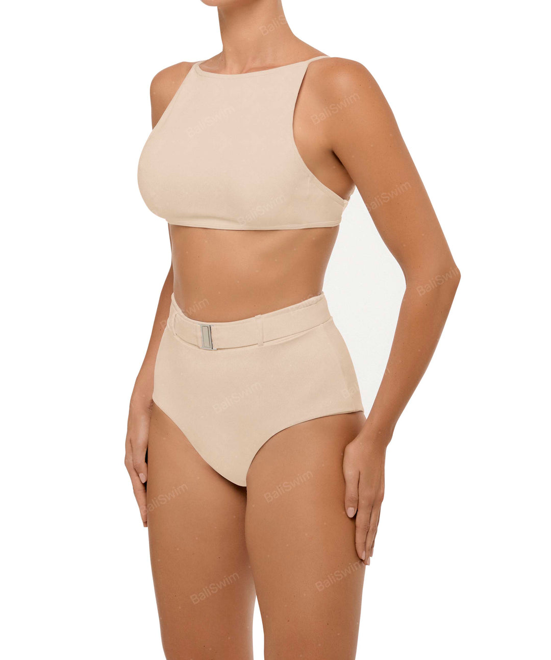 BSWS-B98 Belted High Rise Bikini Bottom