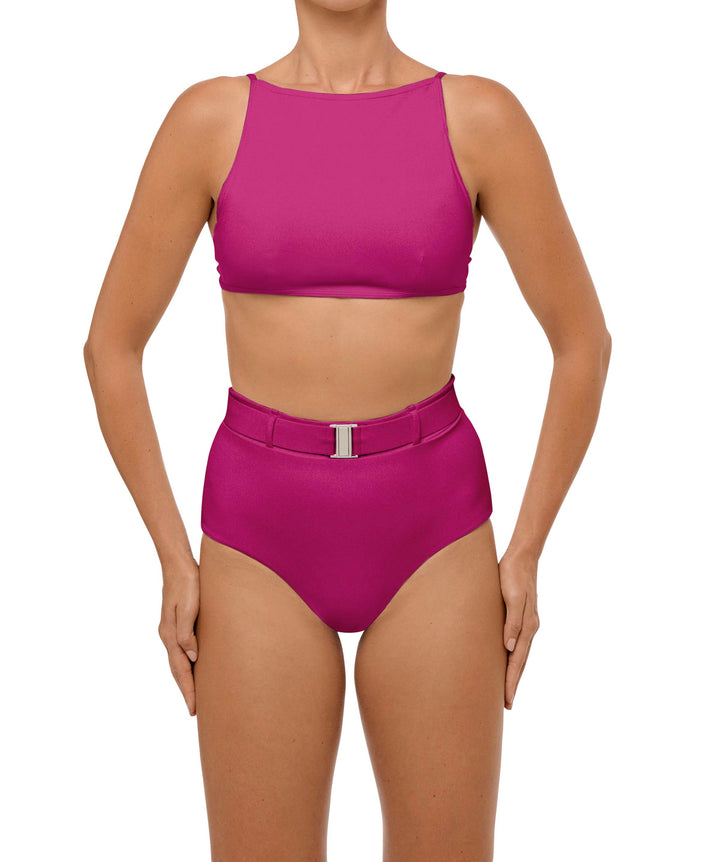 BSWS-B98 Belted High Rise Bikini Bottom