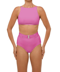 BSWS-B98 Belted High Rise Bikini Bottom