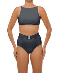 BSWS-B98 Belted High Rise Bikini Bottom