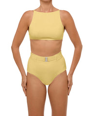 BSWS-B98 Belted High Rise Bikini Bottom