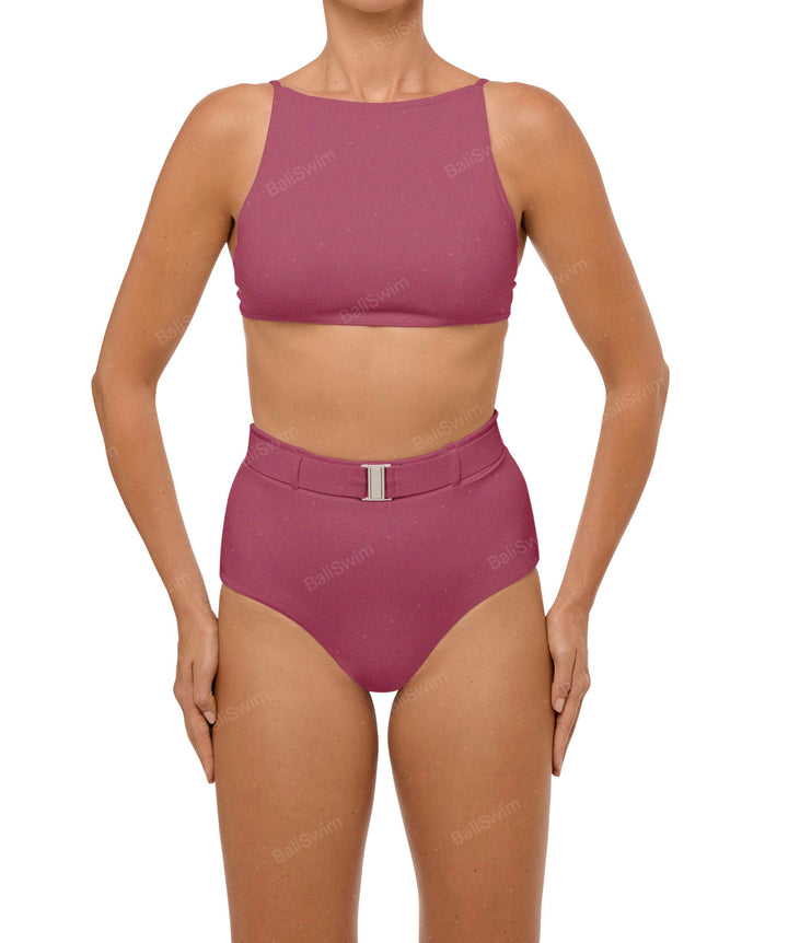 BSWS-B98 Belted High Rise Bikini Bottom
