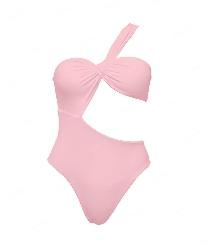 BSWS-S68 Asymetric Ruched One Piece