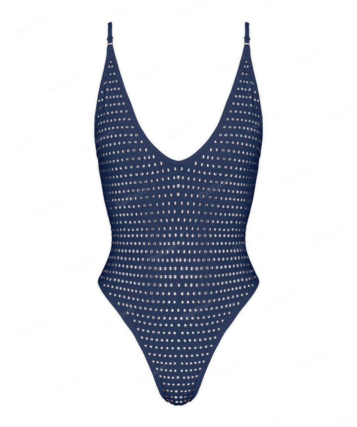 BSWS-S84b Binded Plunge Neck One Piece