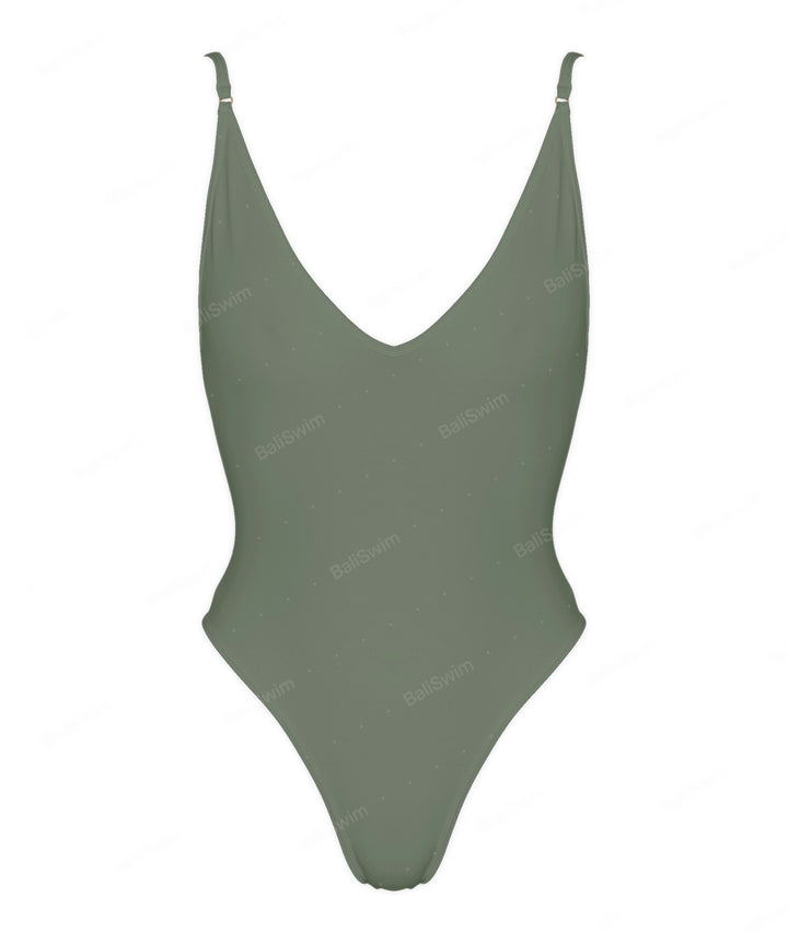 BSWS-S84 Binded Plunge Neck One Piece