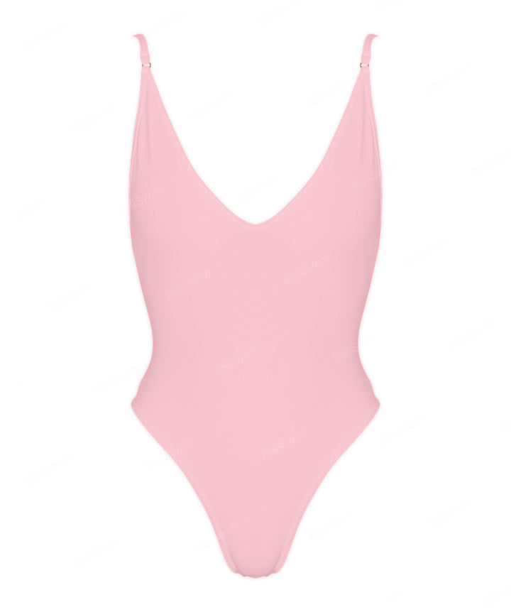 BSWS-S84 Binded Plunge Neck One Piece