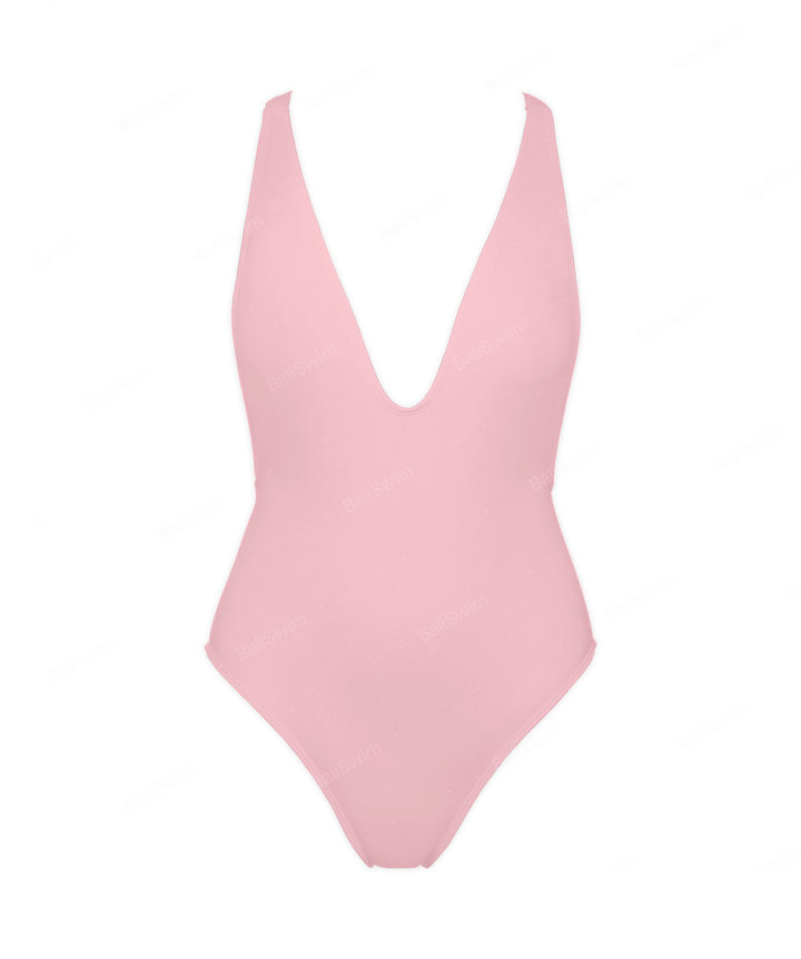 BSWS-S54 Plunge Neck Criss Cross One Piece
