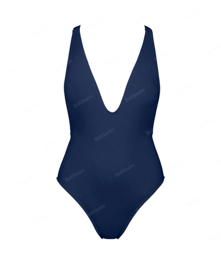 BSWS-S54 Plunge Neck Criss Cross One Piece