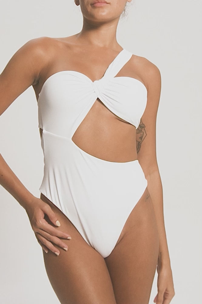 BSWS-S68 Asymetric Ruched One Piece