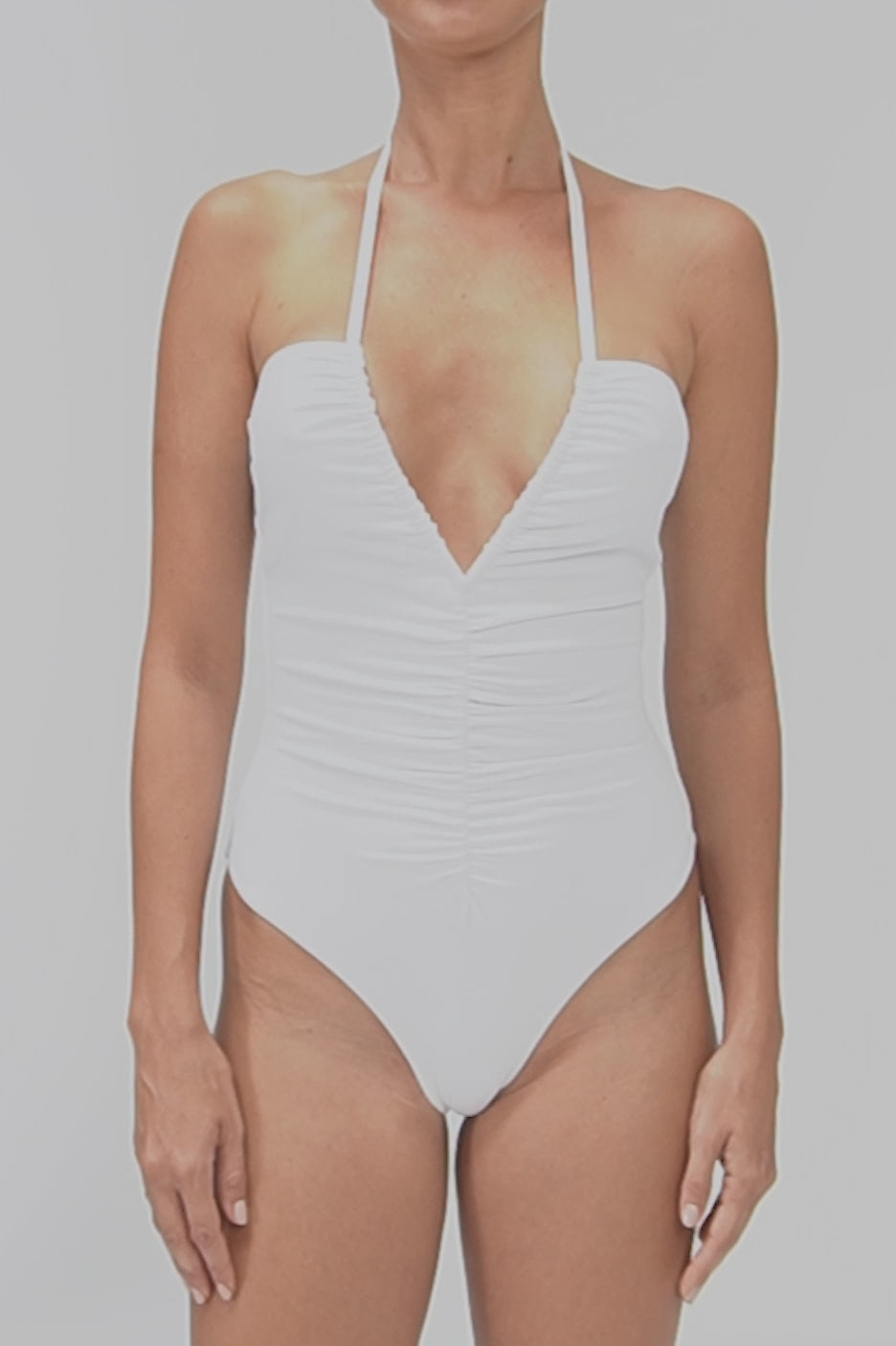 BSWS-S60 Ruched Halter One Piece