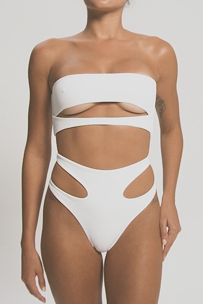 BSWS-T123 Bandeau Cut-out Bikini Top