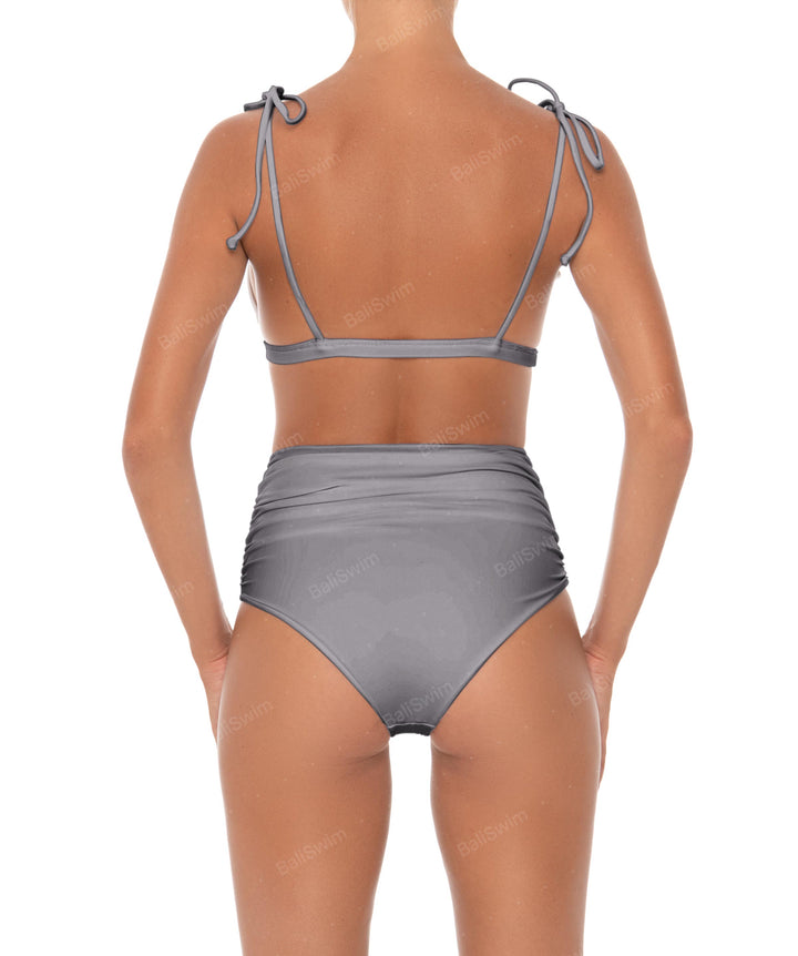 BSWS-B31 Gathered High Rise Bikini Bottom