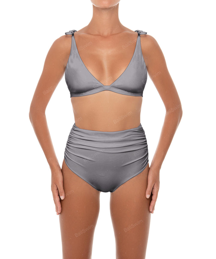 BSWS-B31 Gathered High Rise Bikini Bottom