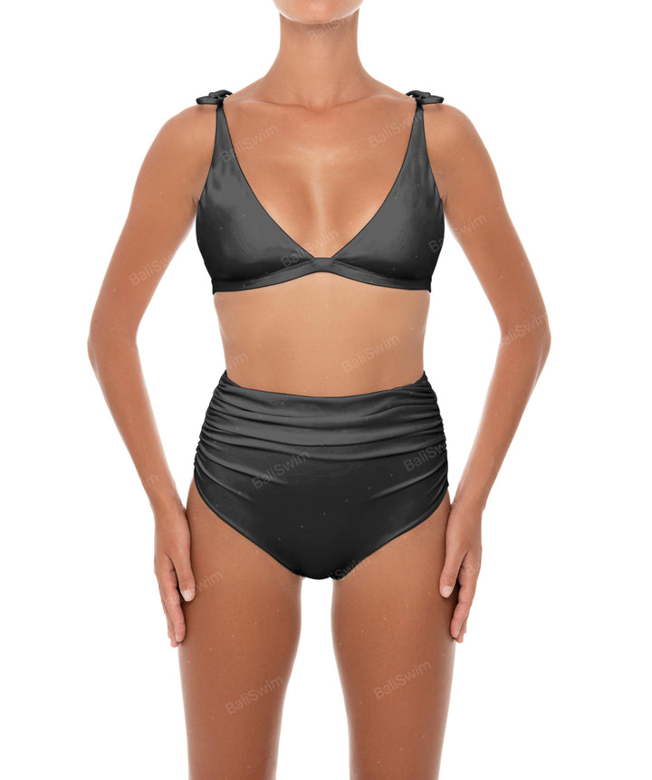 BSWS-B31 Gathered High Rise Bikini Bottom