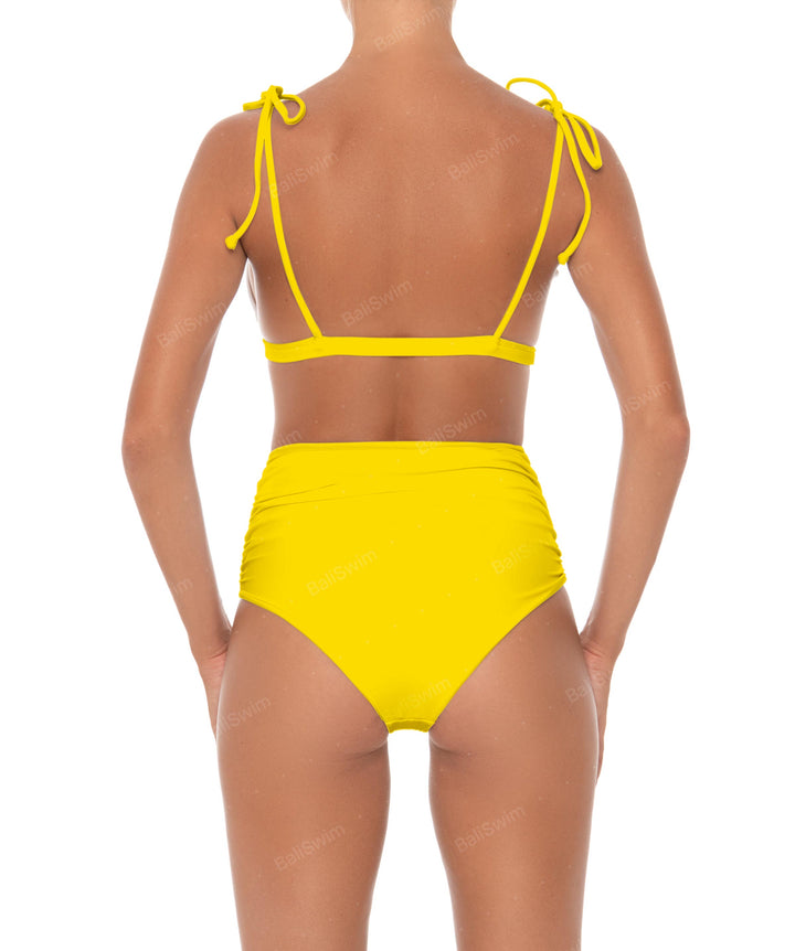 BSWS-B31 Gathered High Rise Bikini Bottom