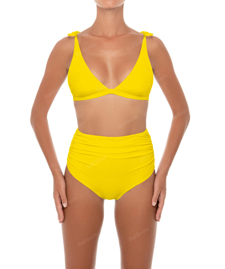 BSWS-B31 Gathered High Rise Bikini Bottom
