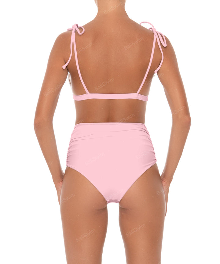 BSWS-B31 Gathered High Rise Bikini Bottom