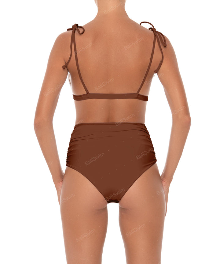 BSWS-B31 Gathered High Rise Bikini Bottom