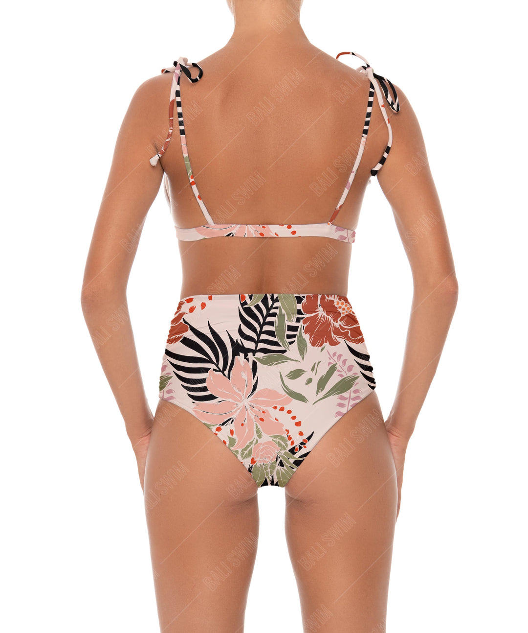 BSWS-B31 Gathered High Rise Bikini Bottom