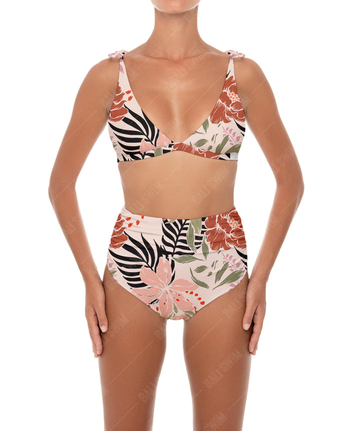 BSWS-B31 Gathered High Rise Bikini Bottom