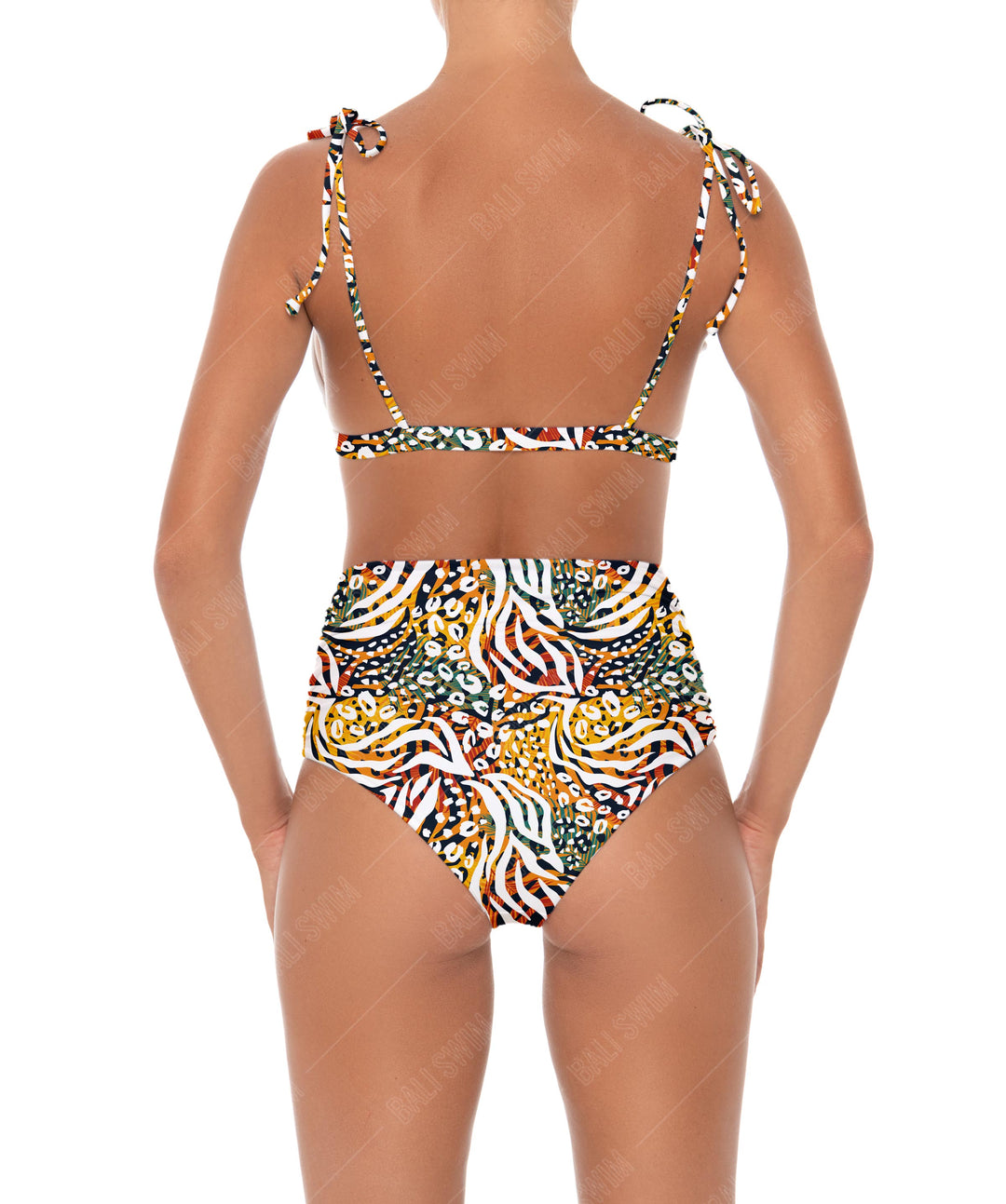 BSWS-B31 Gathered High Rise Bikini Bottom