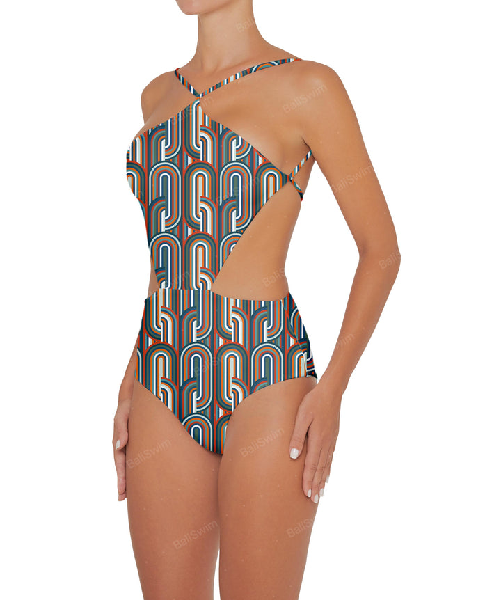 BSWS-S45 Peek a Boo Halter One Piece