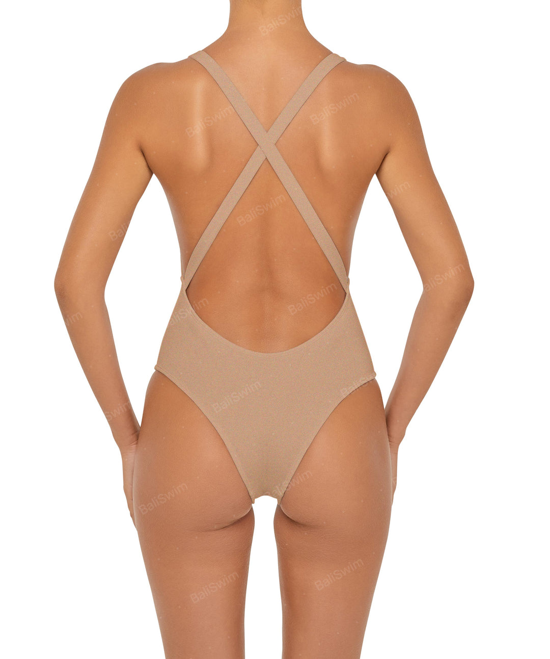 BSWS-S54 Plunge Neck Criss Cross One Piece