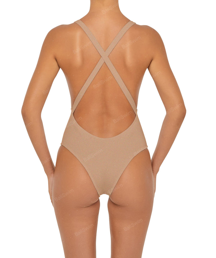 BSWS-S54 Plunge Neck Criss Cross One Piece