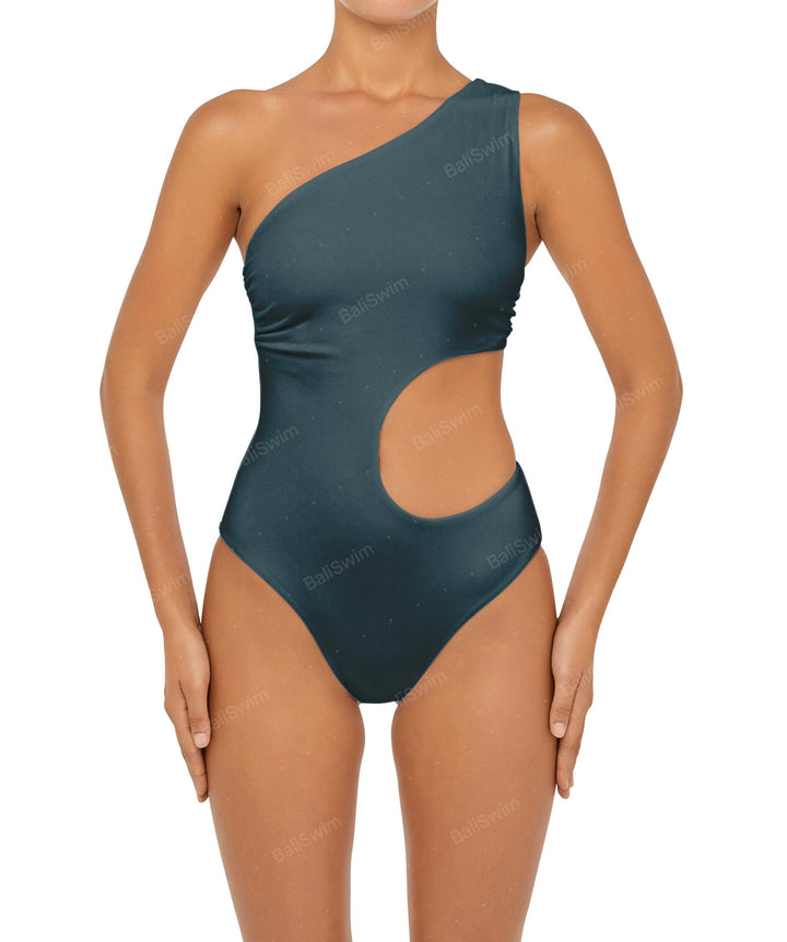 BSWS-S55 Cut Out One Shoulder Swimsuit
