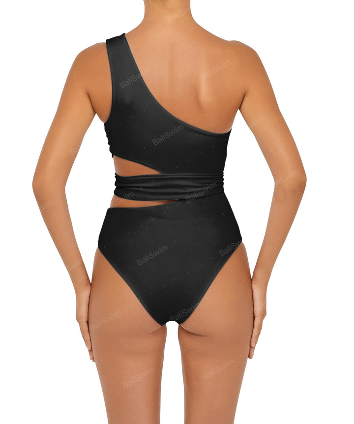 BSWS-S55 Cut Out One Shoulder Swimsuit
