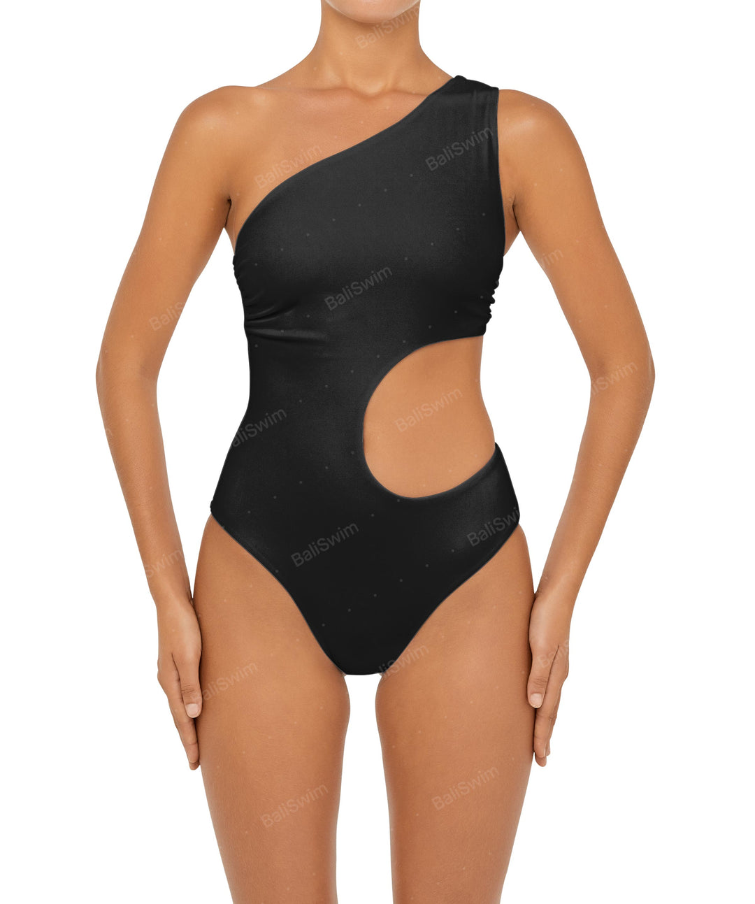 BSWS-S55 Cut Out One Shoulder Swimsuit