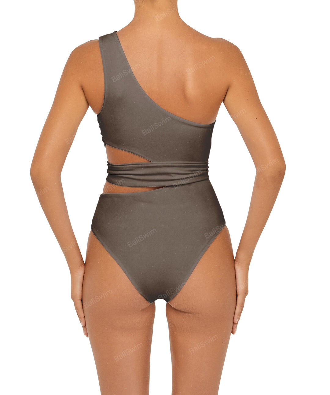 BSWS-S55 Cut Out One Shoulder Swimsuit