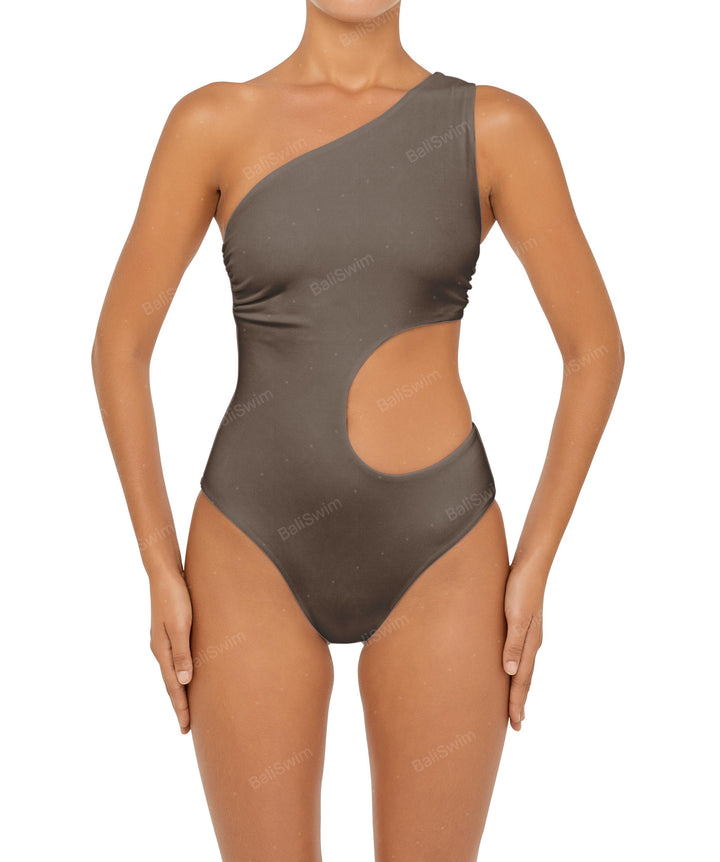 BSWS-S55 Cut Out One Shoulder Swimsuit