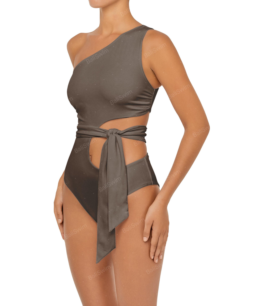 BSWS-S55 Cut Out One Shoulder Swimsuit