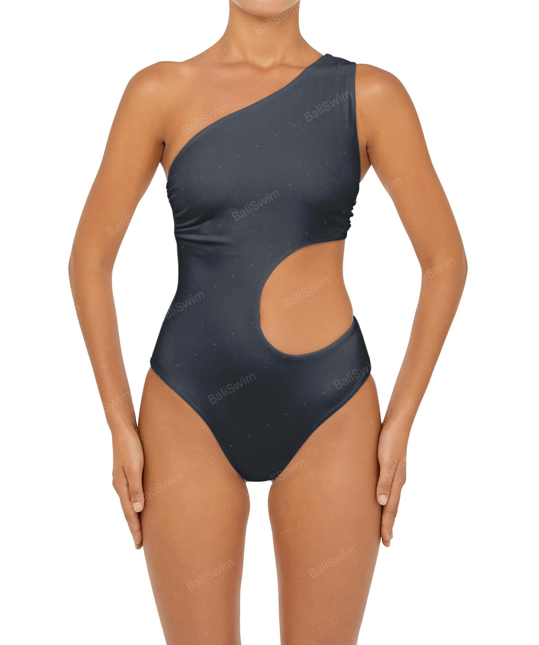 BSWS-S55 Cut Out One Shoulder Swimsuit